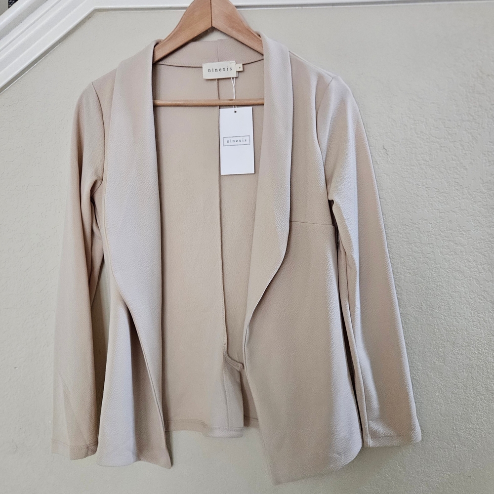 NINEXIS Draping Lapel Collar Long Sleeve Jacket NWT Size M